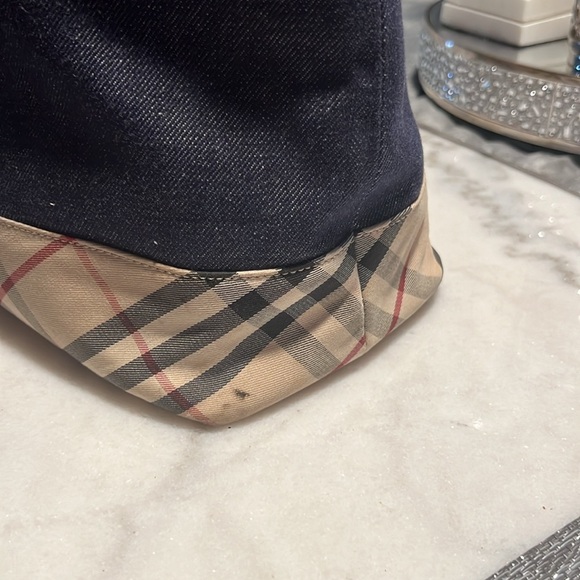 BURBERRY LONDON DENIM AND NOVA CHECK TOTE - Picture 7 of 8